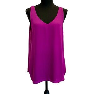 RW&CO magenta purple camisole tank top blouse fully lined V-neck Sz M NWOT